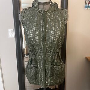 Elie Tahari Olive Green Hooded Vest